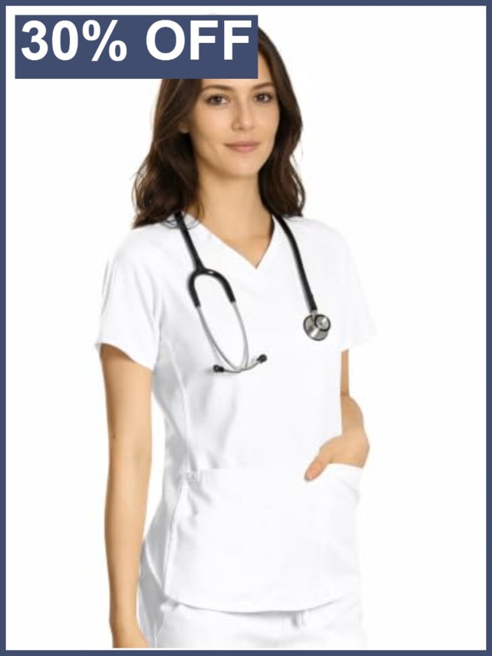 Women's V-Neck Scrub Top Modern Fit Stretch Medical Uniform